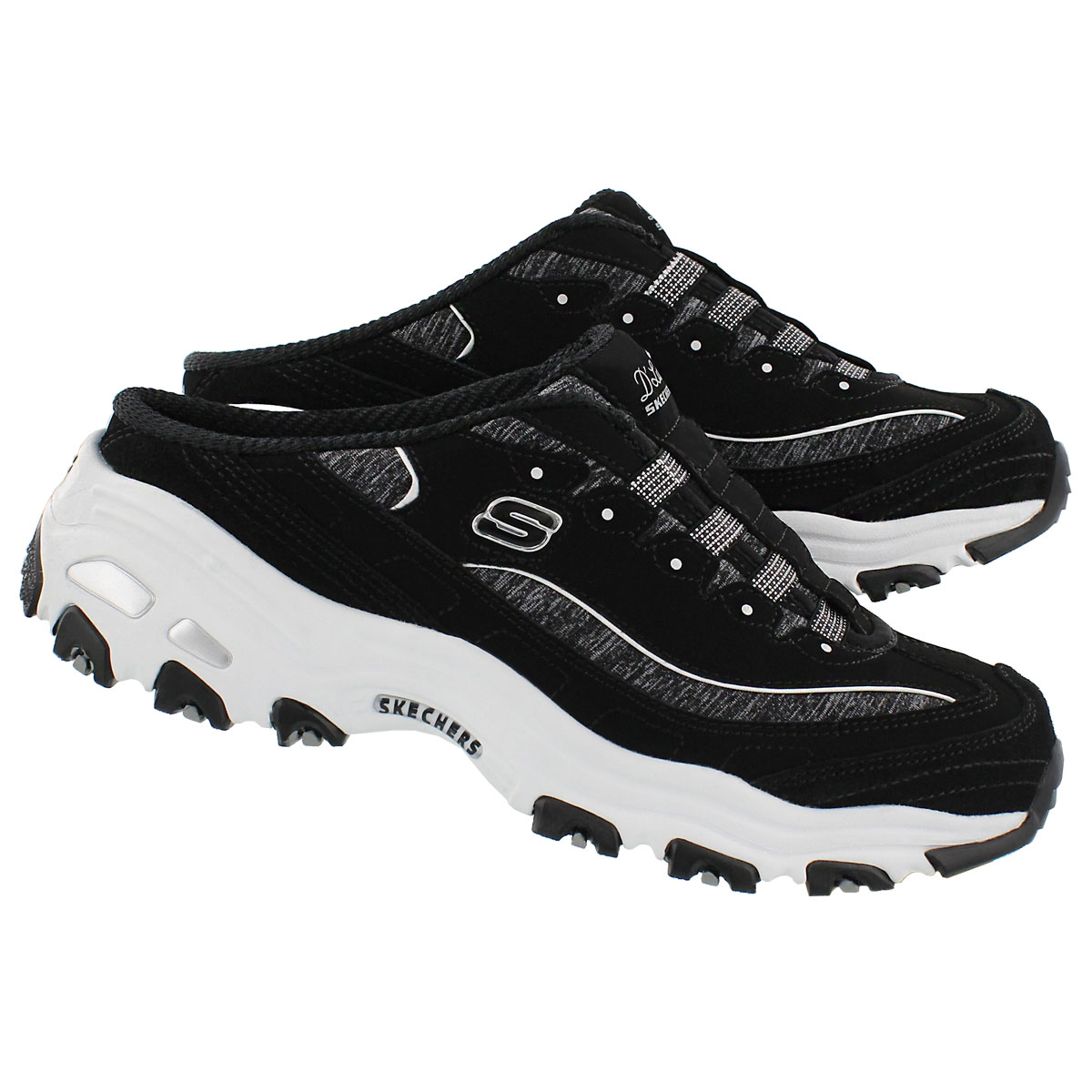skechers black tennis shoes