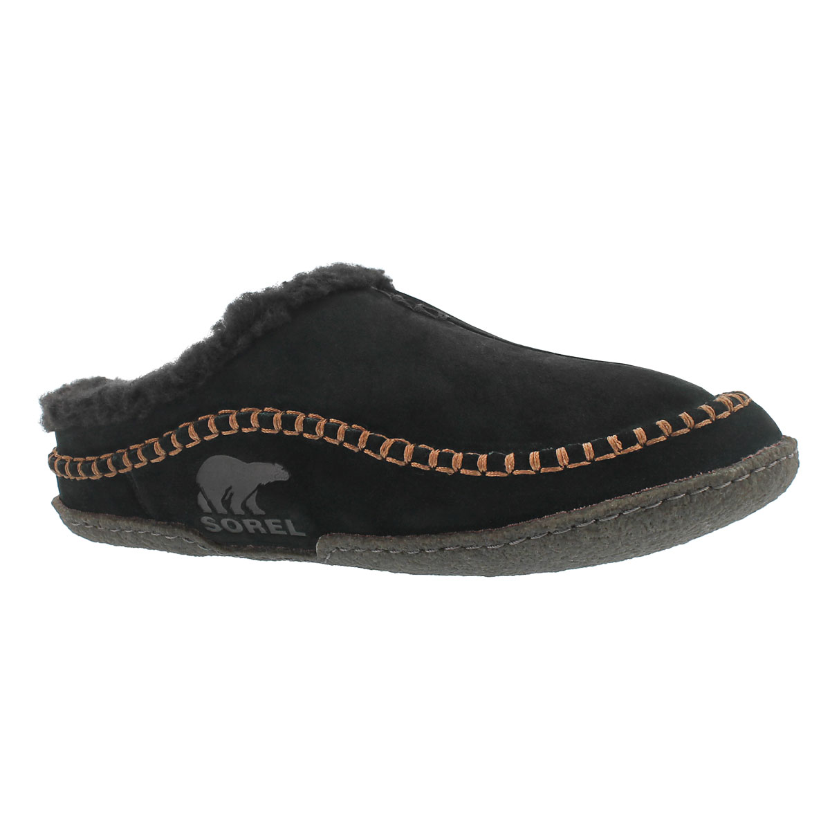 mens leather slippers open back