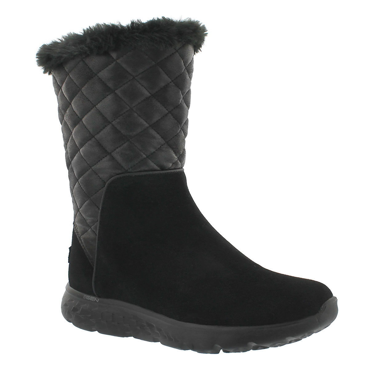ladies pull on mid calf boots