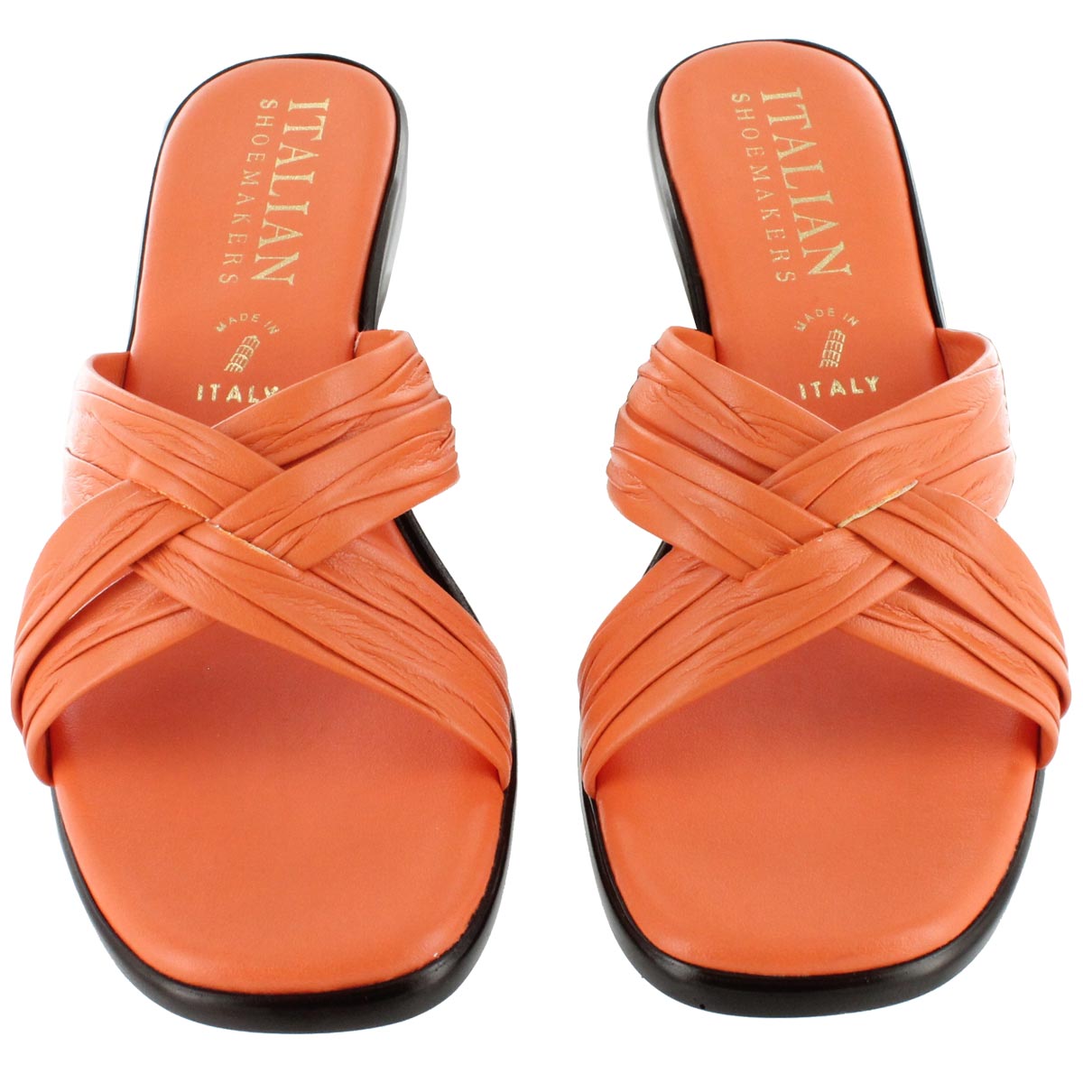 Italian Shoemakers Sandale compensÃ©e orange CROSS VAMP WEDGE, femmes ...