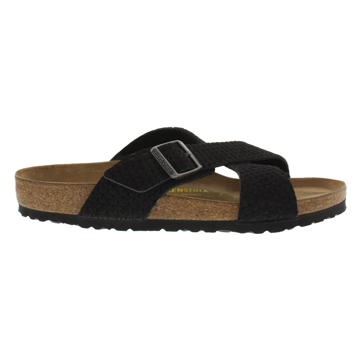 Birkenstock Men's TUNIS black embossed slide sandals 220281-M