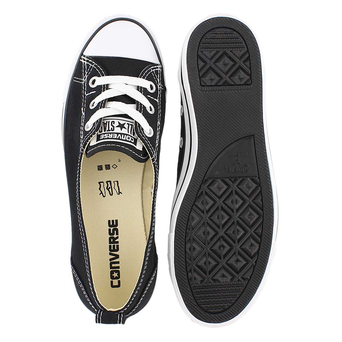 black ballet lace slip trainers