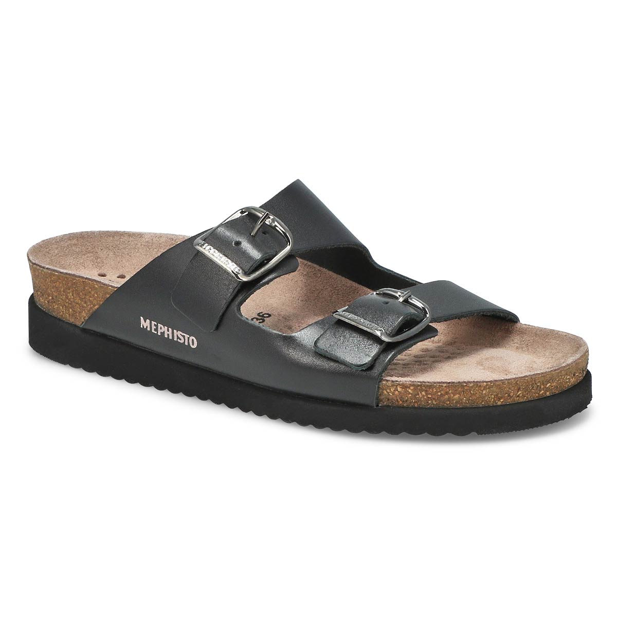 Women's HARMONY black cork footbed slides Women's HARMONY black cork footbed slides