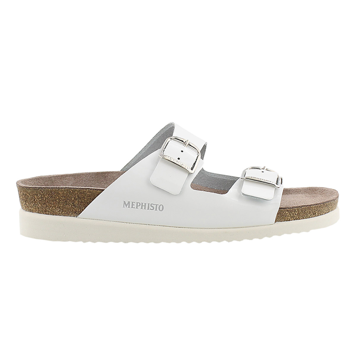Mephisto Women's HARMONY white patent cork footbed sandals HARMONY-WHT Mephisto Women's HARMONY white patent cork footbed sandals HARMONY-WHT