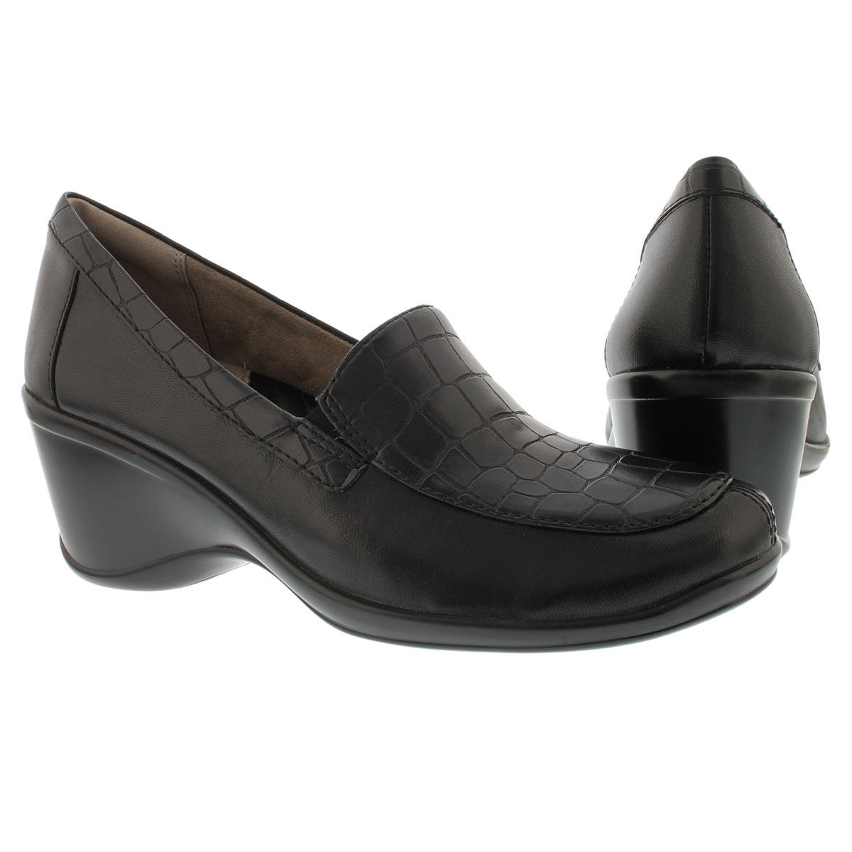 Naturalizer Women's IRWIN black slip on loafers - Wide IRWIN-BLK