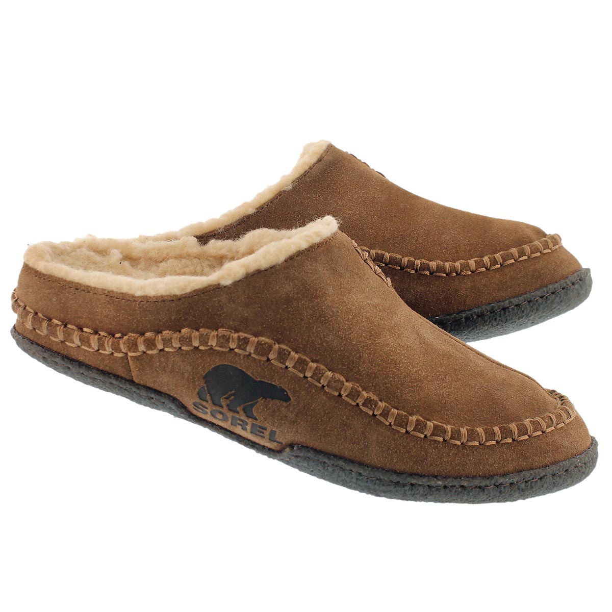 mens leather slippers open back