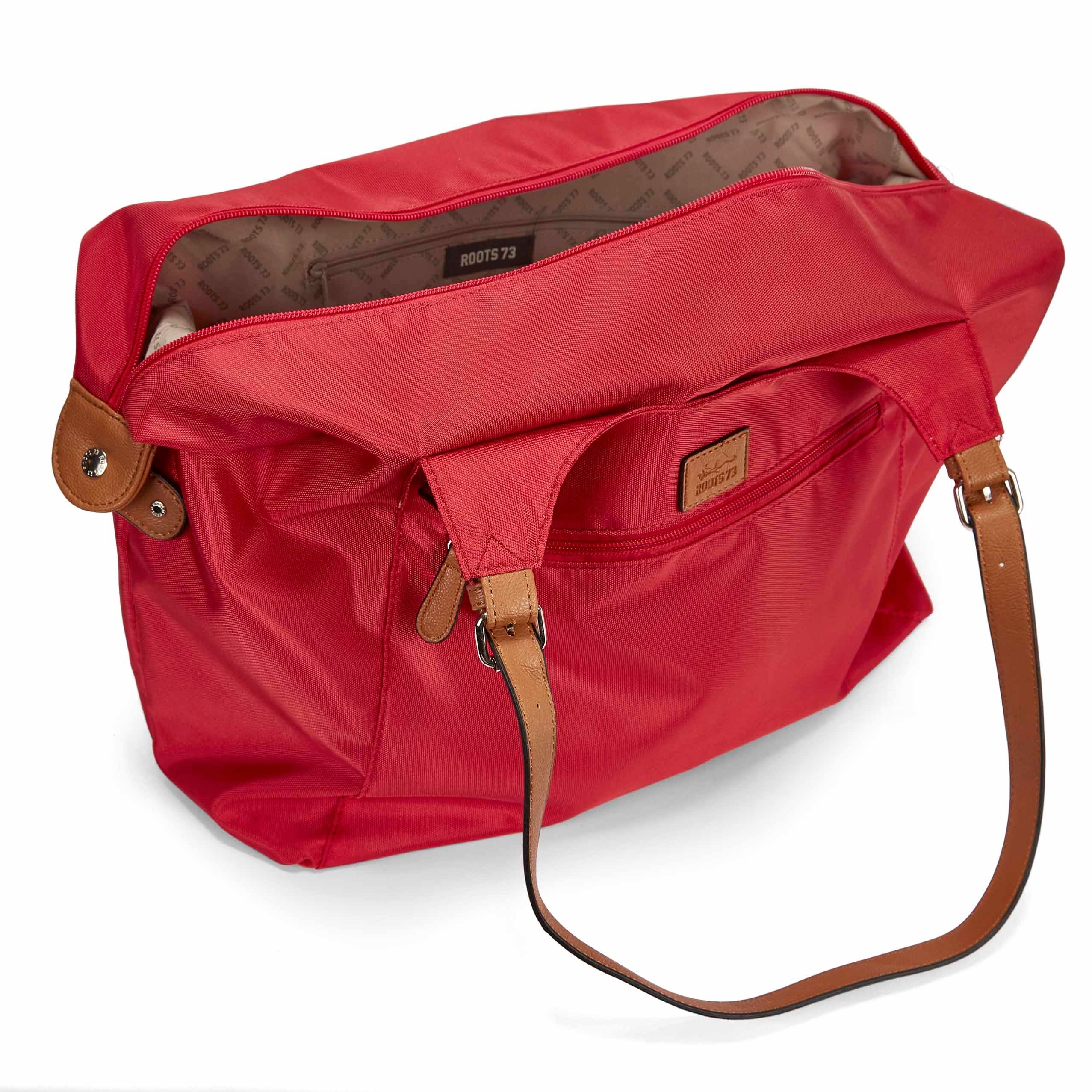 women's red tote bag