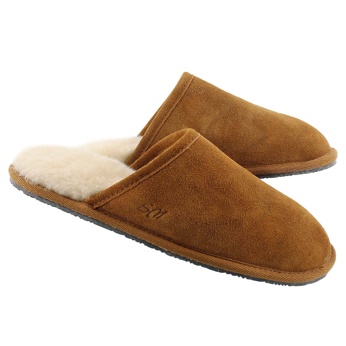 mens leather slippers open back