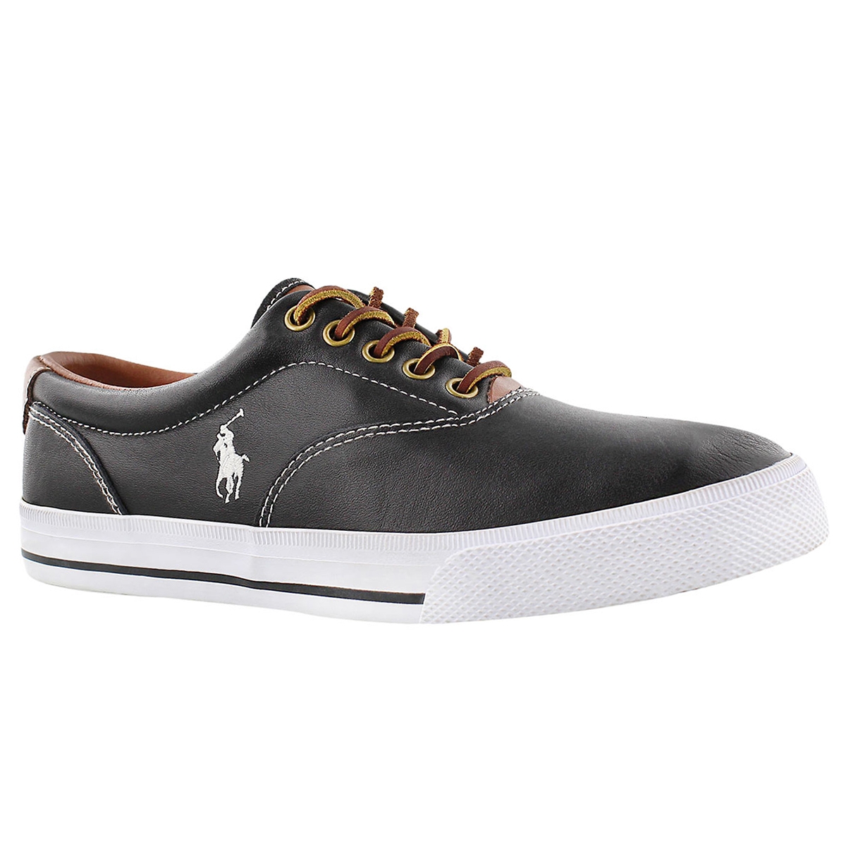 polo black leather sneakers
