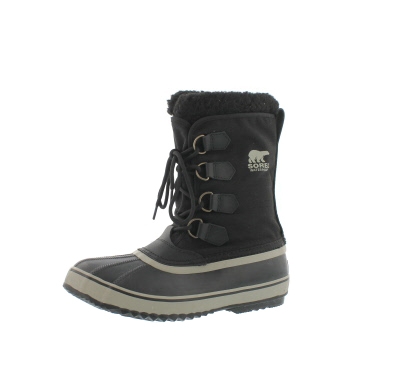 sorel men's 1964 pac nylon winter boots black white