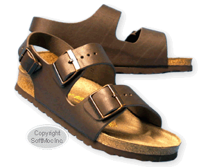 Birkenstock men's Milano brown leather sandal