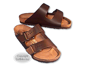 Birkenstock men's Arizona brown leather sandal.