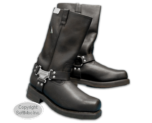 Harley Davidson Mens Mega Harness Steel Toe black leather boot