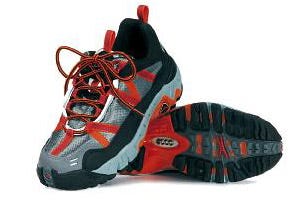 Ecco Receptor women's Cross Terrrain Low red, black & grey walking shoe. 