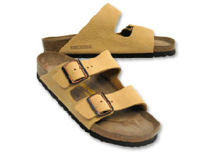 Birkenstock women's Arizona sand sandal with a soft foot-bed