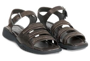 Ecco women's Twist Durian brown 3 strap sandal
