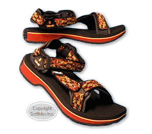 Teva women's 70's red & yellow nylon sandal