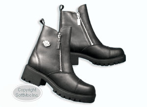 Harley Davidson women's Starter Switch black double side zip boots