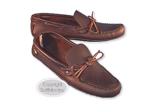 Laurentian Chief dark brown leather double soled moccasin