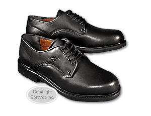 Deerstags men's Camel black leather oxford.