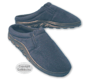Lullabies men's navy lambskin clog slipper