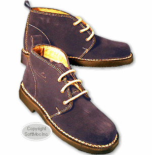 Geronimo women's Pilot navy blue suede desert boot