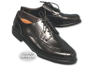 Deetstags men's Regency black leather dress shoe in wide.