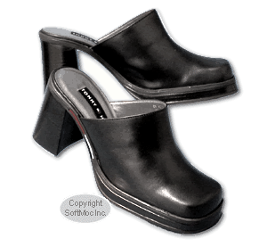 Tommy Hilfiger women's Chelsea Mule black leather clog