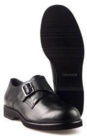 Rockport women's Hildy black leather side buckle shoe in a wide