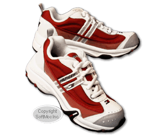Tommy Hilfiger women's Tenacity 2 red & white leather sneaker