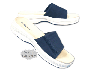 Keds women's Hot Tub Frayed navy blue sandal.