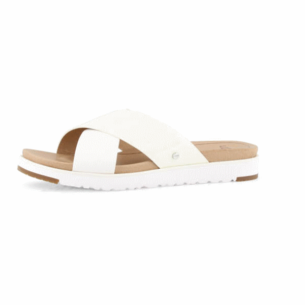 UGG Women's KARI white casual slide sandals | SoftMoc.com