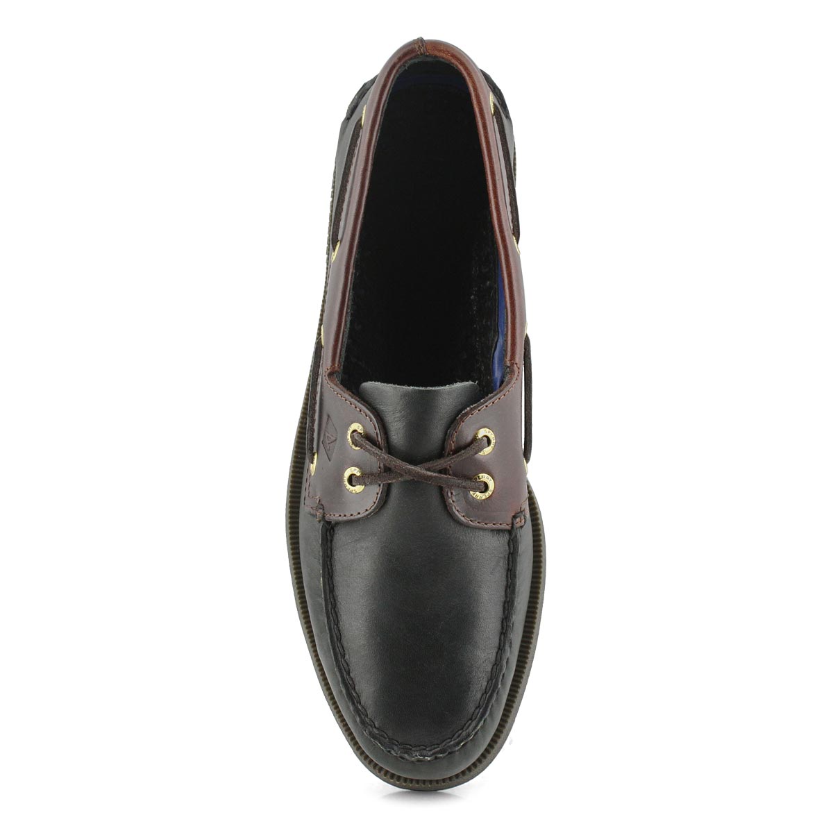 Mns A/O 2-eye black/amaretto boat shoe