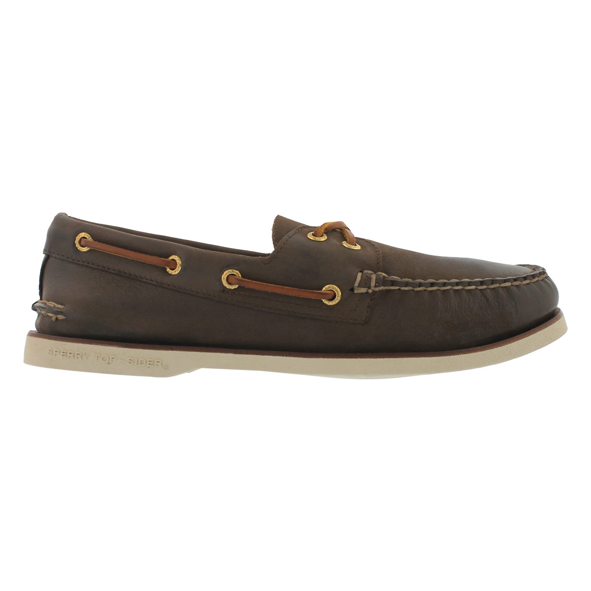 Mns Gold A/O 2-Eye brown boat shoe