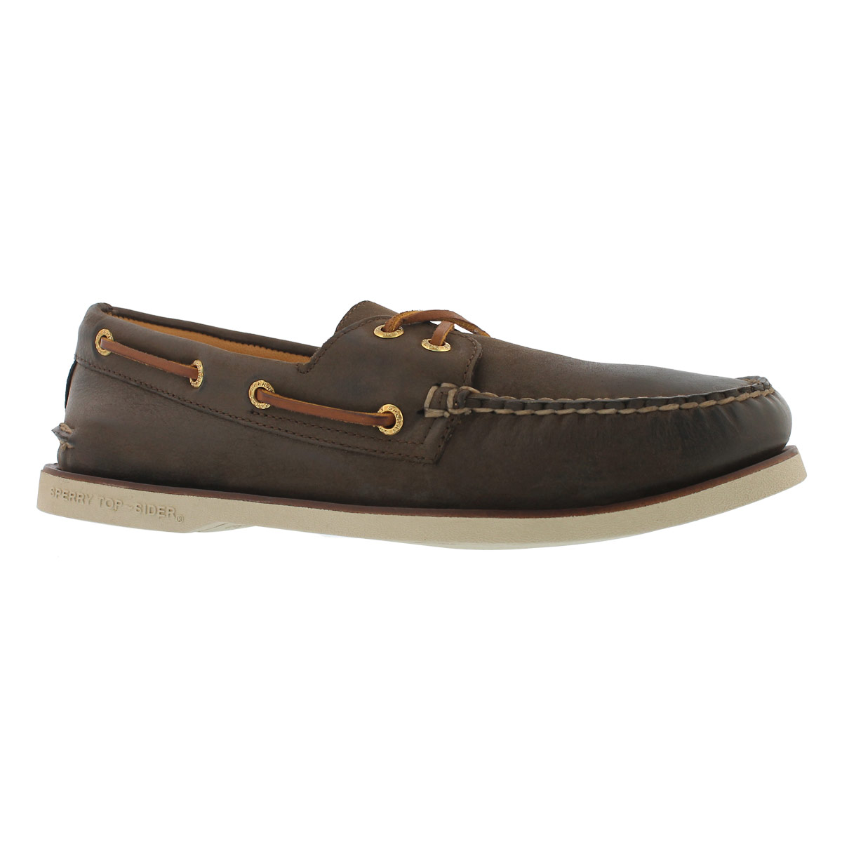 Mns Gold A/O 2-Eye brown boat shoe