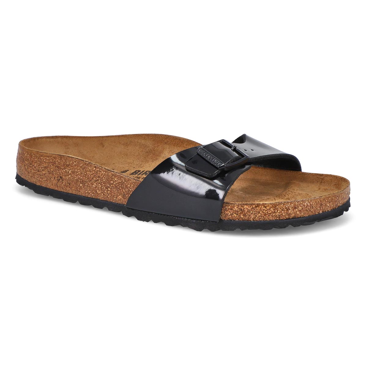 semelle plate effet liège Sandales Mule à bout ouvert en cuir synthétique pour homme avec double boucle ou fermeture à glisser