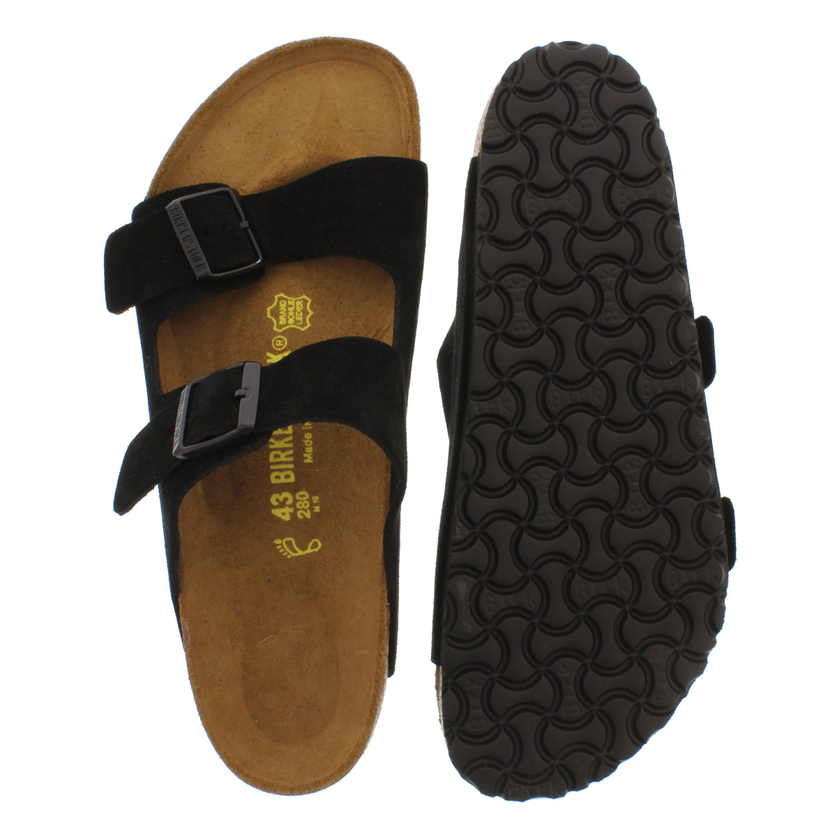 Mns Arizona black suede 2 strap sandal