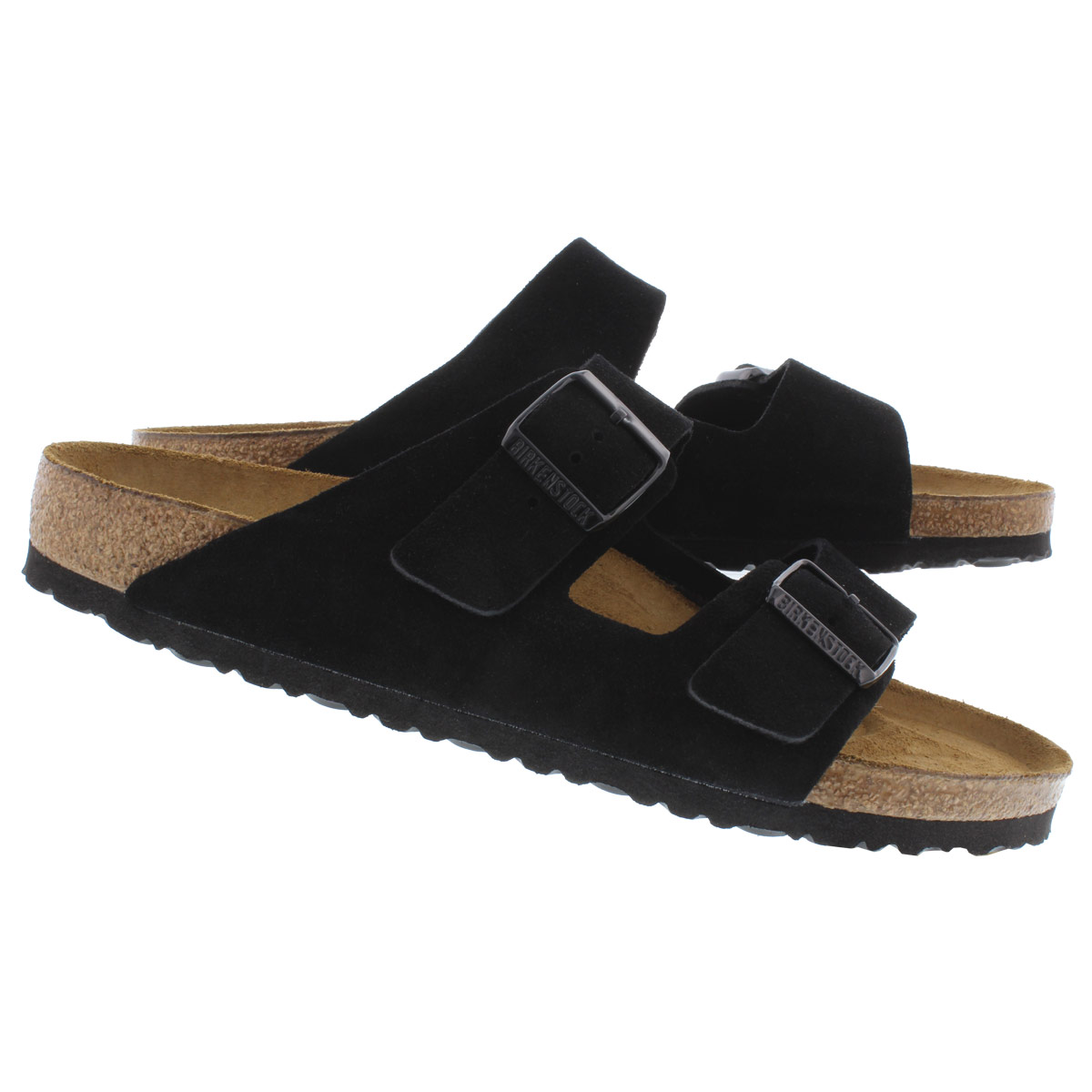 Mns Arizona black suede 2 strap sandal