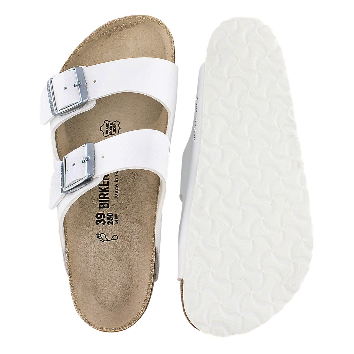 Lds Arizona wht 2 strap sandal