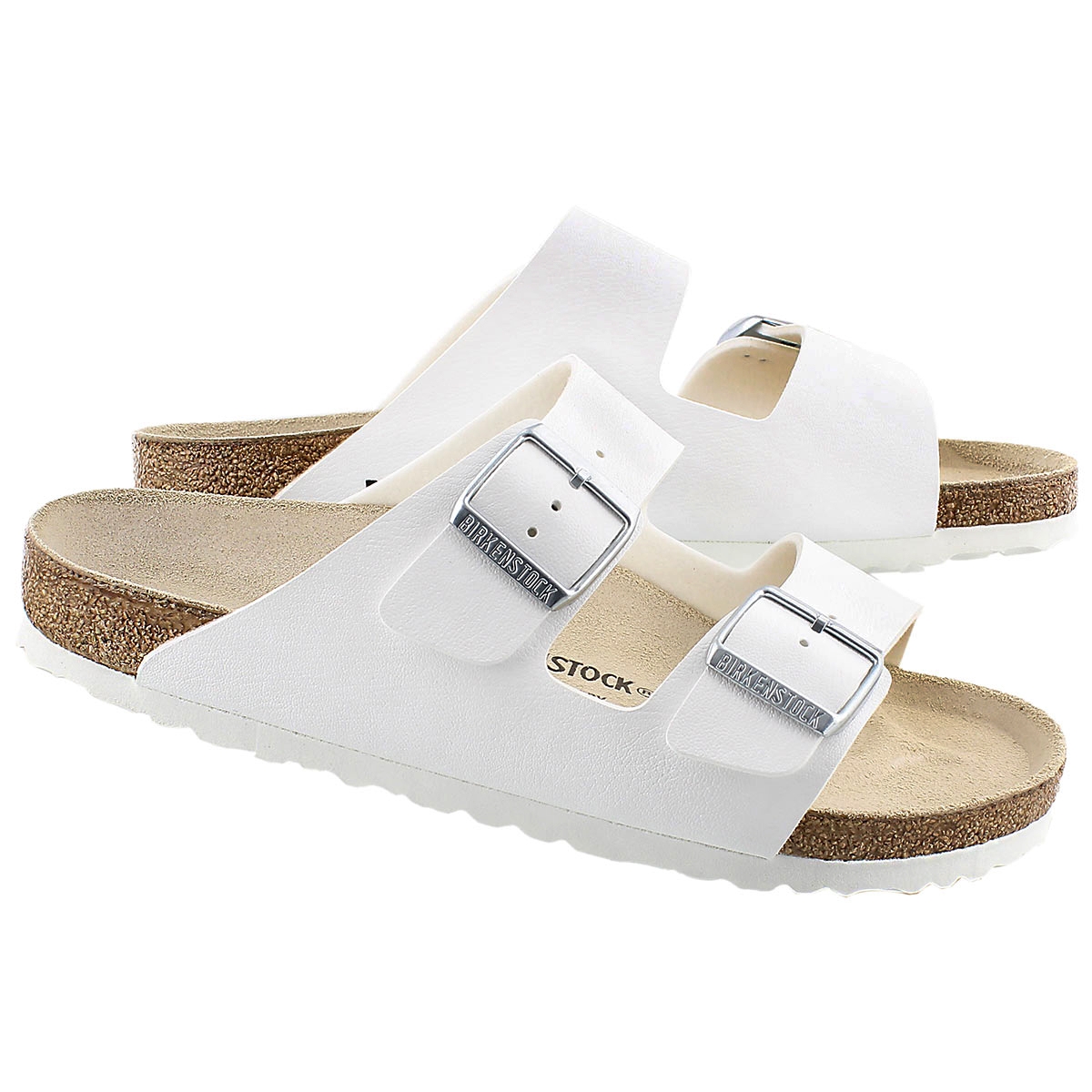 Lds Arizona wht 2 strap sandal