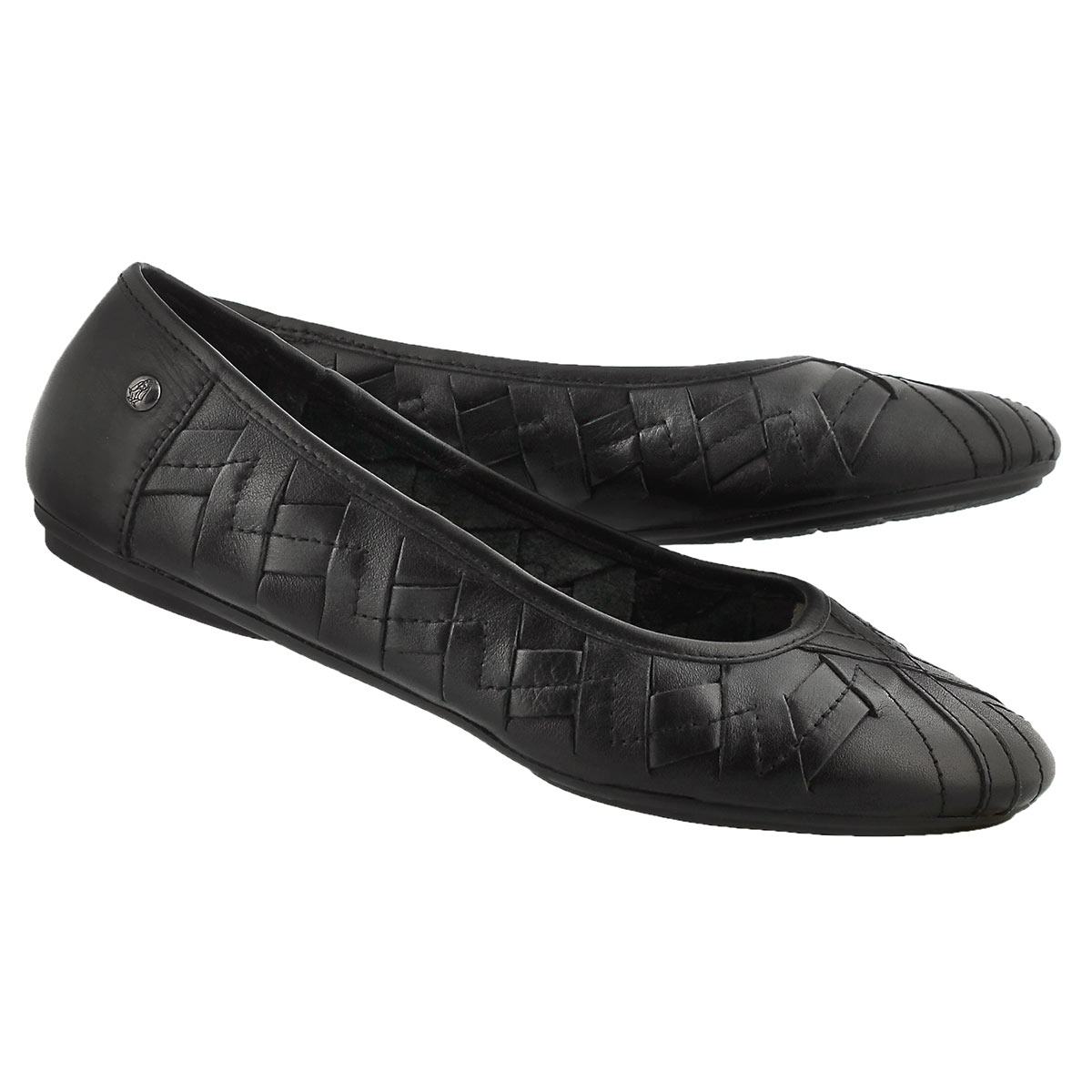 Lds Emmaline Chaste blk weaved flat