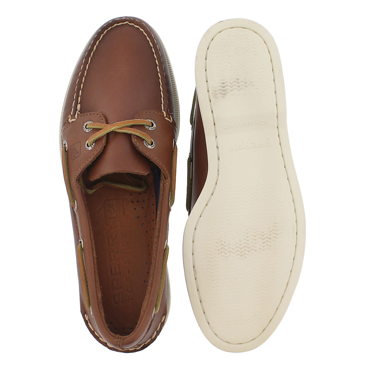 Chauss bateau cuir tan A/O, hom