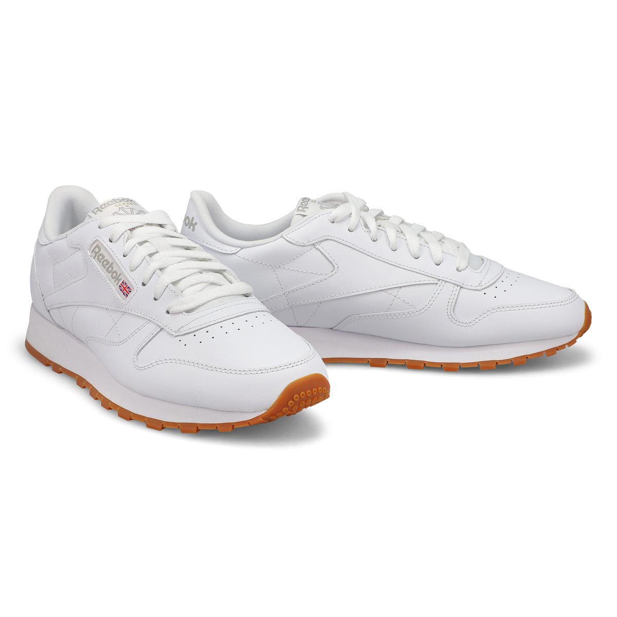 Mens Classic Leather Sneaker -White/Grey/Gum