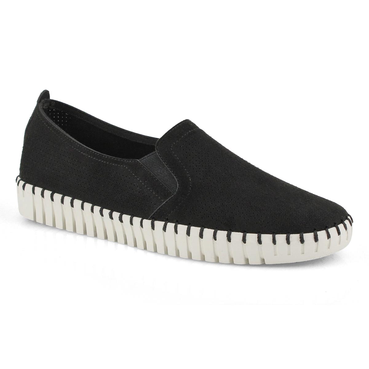 Lds Sepulveda Blvd black slip on sneaker