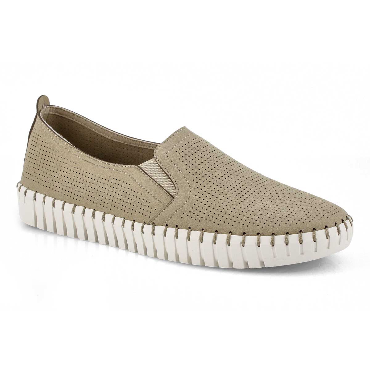 Lds Sepulveda Blvd taupe slip on sneaker