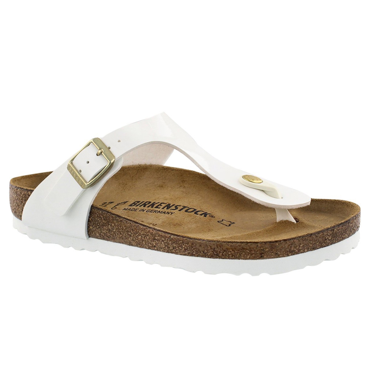 Women's GIZEH white/gold buckle BF thong sandals