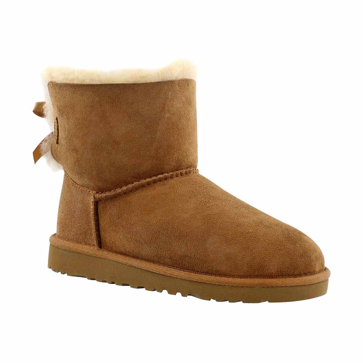 Girls' MINI BAILEY BOW chestnut sheepskin boots