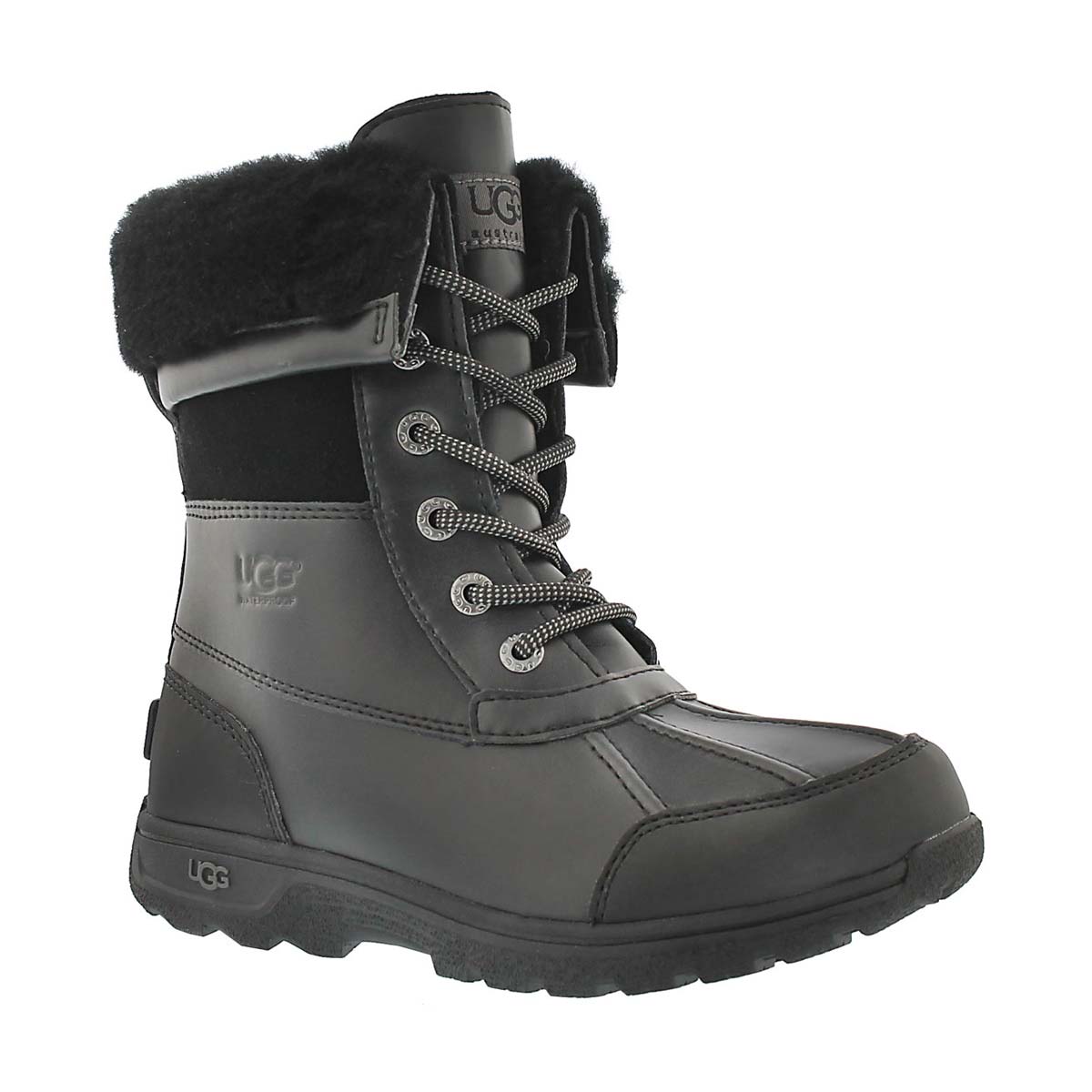 Kids' BUTTE II black waterproof winter boots