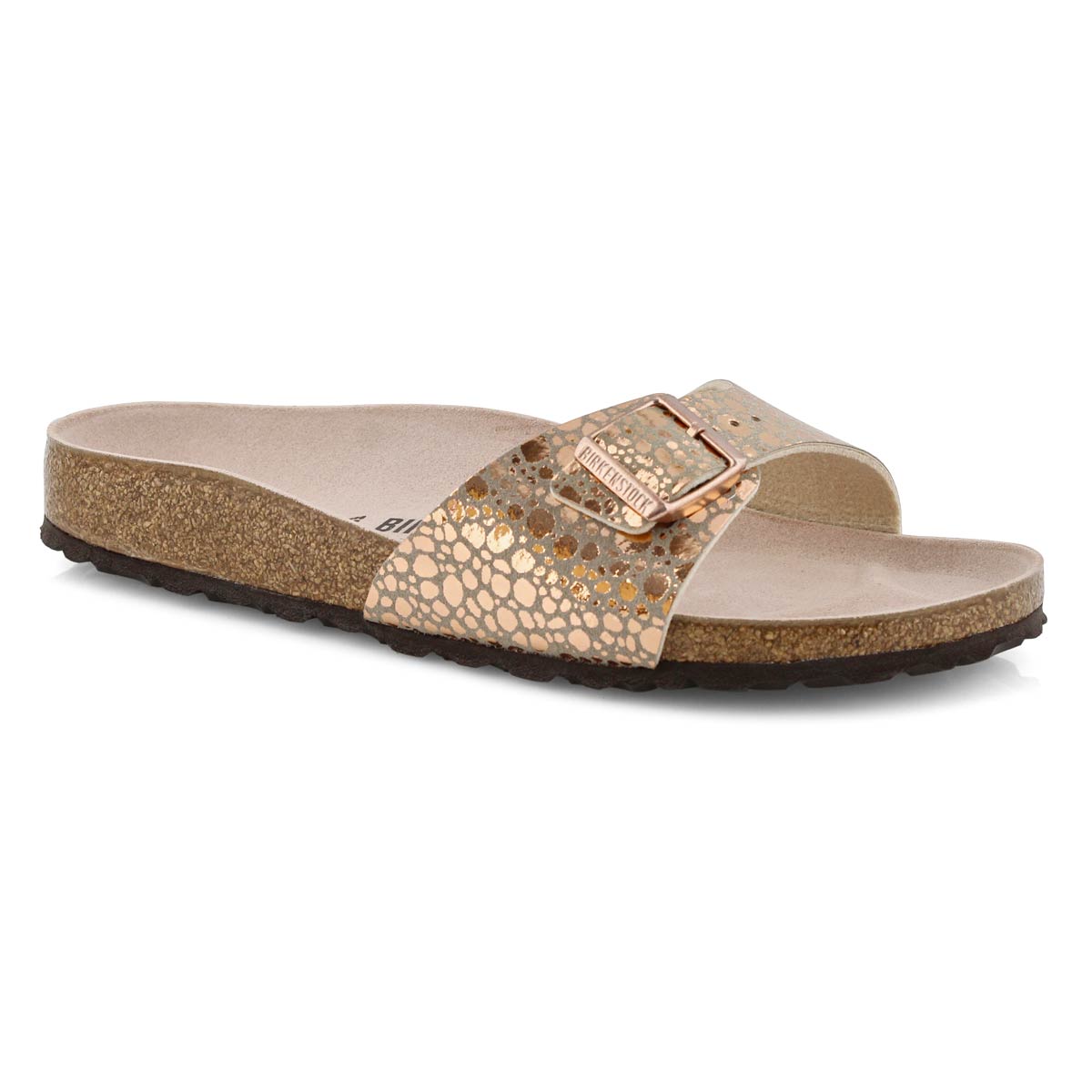 Lds Madrid BF mtlc cpr 1 strap sandal- N