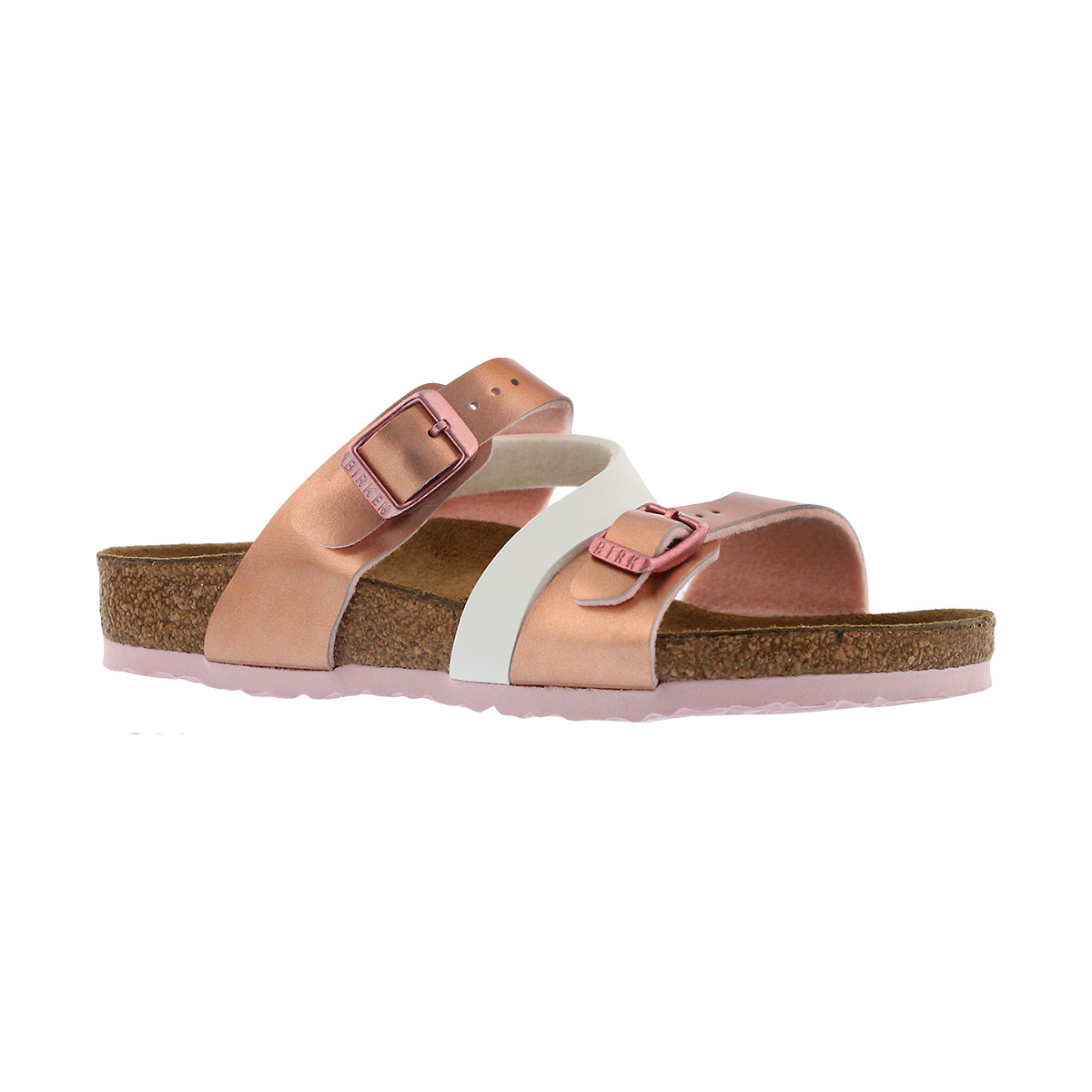 Grls Salina BF sft mtlcs rse wht sandal
